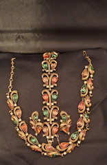 1950’s Adolph Katz Era CORO Scheherazade Jewel Tone 3 Piece Rhinestone Demi Set