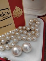 Majorica Mallorca Pearl Necklace An Clip-on Set 40cm Original Box Spain Vintage