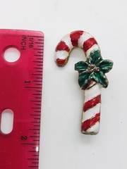 AAI vintage enamel Christmas Candy Cane brooch
