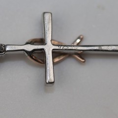 Cross Gemstone Pendant with 10k Wrap Necklace Sterling Silver
