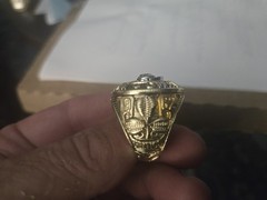 Vintage 1962 Men’s Signet Ring Gold-Tone Engraved Two-Tone Gold Silver