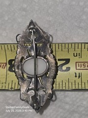 Vtg Sterling Silver Faux Pearl Marcasite Brooch Pin Art Deco Or Victorian