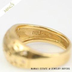 Ming’s Hawaii Bird in Plum Dome 14K Yellow Gold 10mm Ring Size 6.25