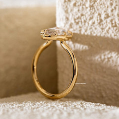 2.50CT Oval Cut White Moissanite Women’s Engagement Ring Pure 10K Yellow Gold FN