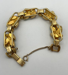 VTG Juliana D&E Fall Autumn color Rhinestone 5 link bracelet safety chain 7″