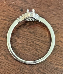 Vintage Oval Ruby & Cubic Zirconia Ring 925 Silver S12 Cocktail Halo Engagement!
