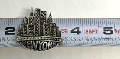 VTG Judith Jack J.J. Sterling Silver Markasite New York Skyscraper Pin Brooch17g