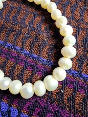 VINTAGE 8.5IN FRESHWATER PEARL BRACELET SILVER TONED CLASP