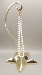 Vtg 1980s Monet White Glass Bead Knotted Strand Necklace 16″ w/ 2″ Extender