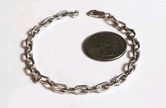 Vtg Sterling Silver Cable Bracelet Oval Links 7.5″