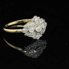 Art Deco Vintage Style Round Lab Created Diamond 925 Silver Women’s Wedding Ring