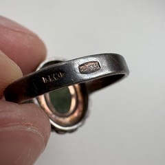 Vintage Ring Natural Nephritis Jade stone Silver 925 star USSR Jewelry size 7