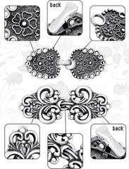 4 Pcs Vintage Sweater Swirl Clip Cape Cloak Retro Cardigan Collar Brooch Clips