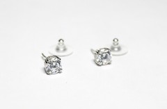 Pair 1.00ct TW Sterling Silver Unique CZ Stud Pierced Earrings