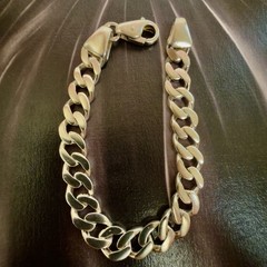 Fabulous 925 Sterling Silver Vintage East European Bracelet – 7.75″ 30g -#1940