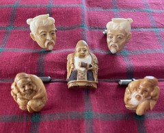 Vintage Oriental/ Asian Lot of Two Pairs Of Cuff links & Brooch Pin