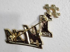 #1 Mom Pin Brooch Mother’s Day Jewelry Gift Shiney & Matte Gold Signed AJC