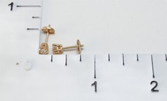 Natural Diamond 1/2ctw Studs Round 14k Yellow Gold Earrings Secure Lock Backs
