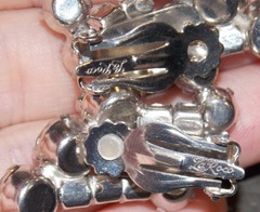 Vintage La Roco Stunning Clear Glass Rhinestone Silvertone Clip Earrings