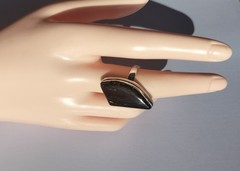 Vintage Handmade Heavy Artisan Ring, Tiger’s Eye in Massive Silver P(17.75mm) 7g