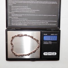 Vintage 925 Sterling Silver Gold Vermeil Dark Blue Stone Tennis Bracelet 6.75in
