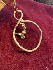 Hoops Cut Out Astrological Virgo Earrings Vtg Gold Plated Clip On 1960s Unused