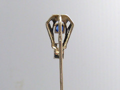 Vintage / Antique 14K White Gold , Sapphire & Diamond Stick Pin J Estate Find !