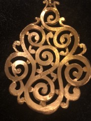 Trifari Rare Trifarium baroque Demi Parure Pendant & Earrings Vin Statement NR!