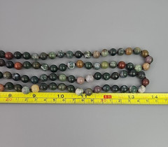 Vintage Frosted Indian Agate Necklace 56 in Matte Green Stone Beads Long Strand