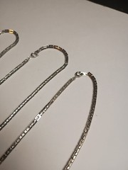 Box H Link Chain Necklace Silver Tone Career Minimalist Jewelry 14 In Lot Of 3