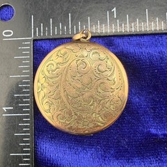 Vintage SKM Co. Gold Filled Locket Pendant Circle Engraved READ