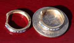 10k yellow gold earrings 0.20ct diamond 0.66″ hinged hoop vintage 2.9gr N26154B