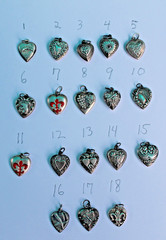 Vintage 1940s Sterling Silver Puffy Heart Charms WWII Sweetheart CHOOSE ONE