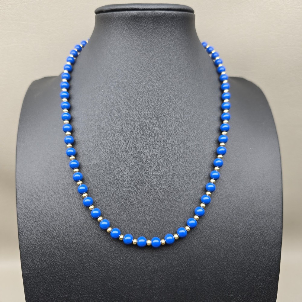 Vintage Blue Beaded Necklace Lot Something Blue Wedding Bridal Layering 18 32in