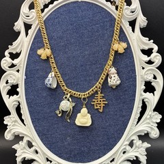 Vintage Estate Assemblage of Charms &Trinkets: Thermoset Confetti, Lucite Buddha