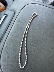Vintage Sterling Silver Ball Bead Necklace Stamped Sterling