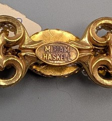 Vintage Miriam Haskell Baroque Faux Pearl Rhinestone Brooch w/ Original Tag