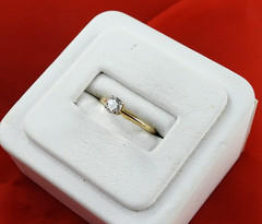 Vintage Ring Solid 14K Yellow Gold Solitaire Diamond Engagement Fine Jewelry