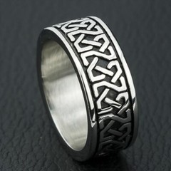 Elegant Ring For Valentine Gift Celtic Knot Authentic Vintage Band Silver Plated