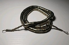 Vtg 70s Snake Coil Necklace 30″ Articulated Segmented Gold Tone Egyptian Revival