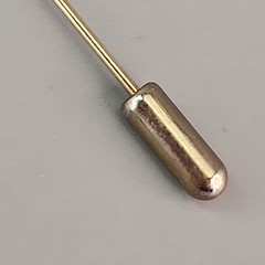 Vintage Sapphire Stick Pin Clear Cubic Zirconia Gold Plated