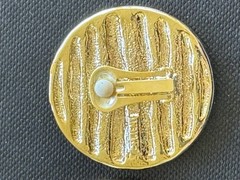 Vintage J Ment Bold Clip Earrings Chunky Runway Statement Gold Tone Button 80s