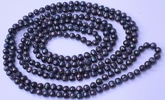 Vintage Grey Purple 6-7 mm Natural Baroque Pearls Knotted Necklace 62″