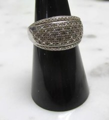 Vintage Sterling Silver .185ctw Diamond Band Ring ~ Size 6.75 ~ 6.2g ~ 7-H405