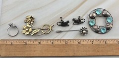 VINTAGE Jewelry Lot Sterling Silver UNIQUE Pieces Wear Resell Some Signed NICE