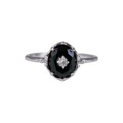 Real Black Onyx 925 Sterling Silver Vintage Look Ring for Women – Handmade Engag