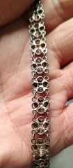 Vintage 7″ Sterling Silver HEART Bracelet Heart Chain Link Tennis Bracelet 925