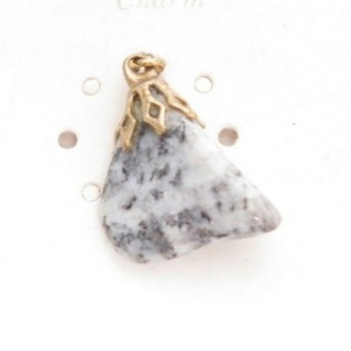 Vintage Blue Grey Granite Gemstone Charm