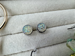 6 Pairs Gold Tone Green VTG Pierced Earrings LOT Enamel 1980s 1990s modern y2k