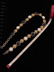 Vintage Monet Signed Lapis Style Cabochon Collar Necklace